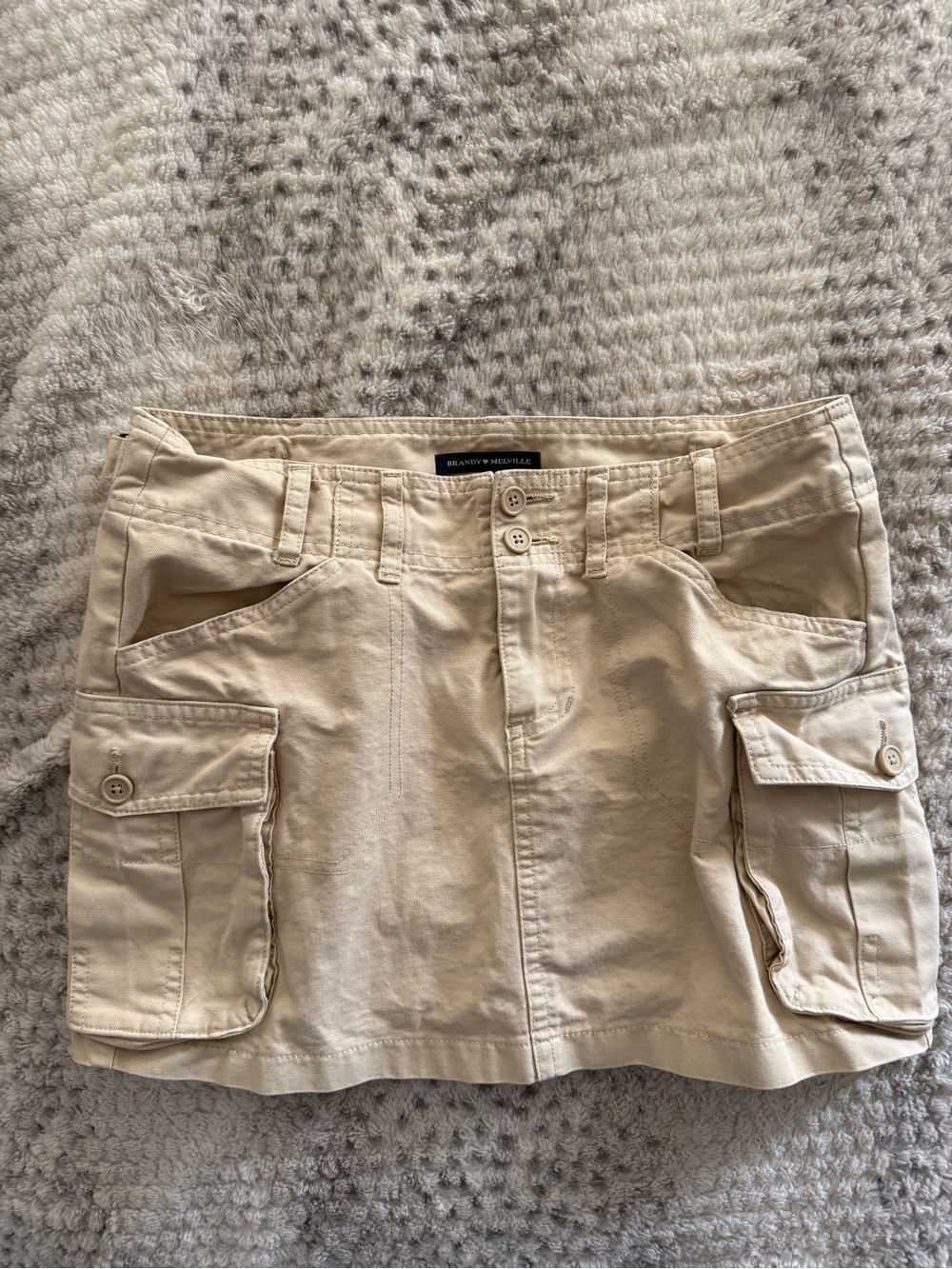 Brandy Melville Beige Cargo Mini Skirt